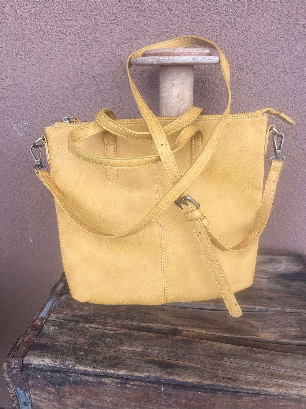 Joy Susan yellow shoulder purse